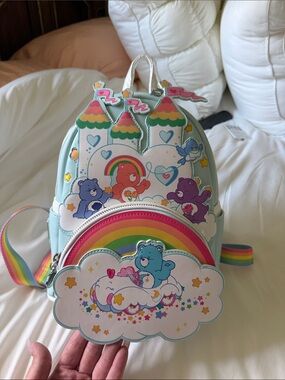 Loungefly Pastel Care Bears Rainbow Mini Backpack